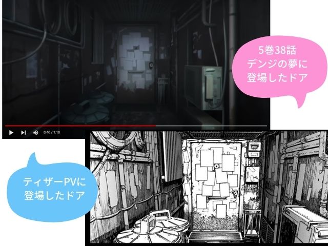 チェンソーマンアニメと原作デンジの夢に 登場したドア